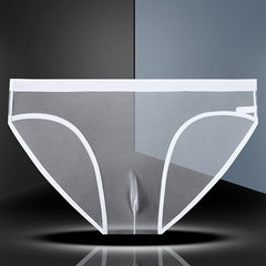 Men's Transparent Ice Silk Sexy Seamless Breathable Mesh Briefs