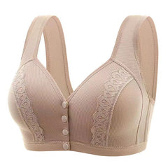 Plus Size Thin Front Button Full Cup Bra