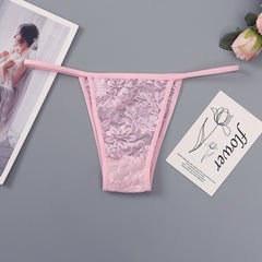Sexy Low-waist Thin Strap Hollow Lace Breathable Briefs