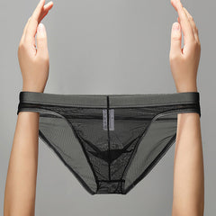 Men's Ultra-thin Mesh Sexy Transparent Ice Silk Briefs