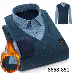 2023 Winter Business Casual Holiday Two Piece Warm Shirts