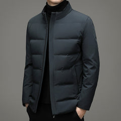 New stand collar warm white duck down business down jacket