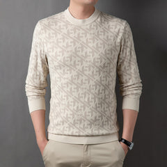 New men's round neck solid color sweater