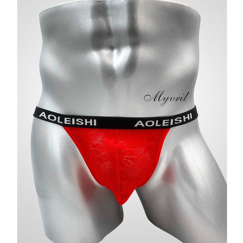 Men's Sexy Transparent Mesh Low Rise Hip Lifting Thong