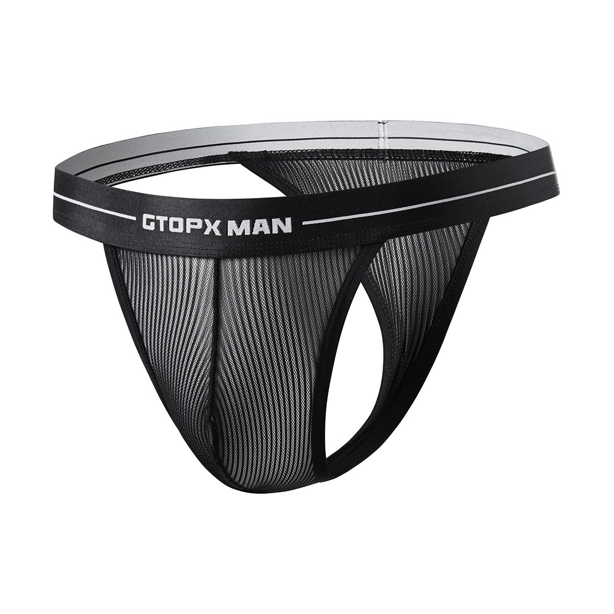 Men's personalized striped mesh sexy thong