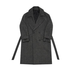 Men's Winter Thick Woolen Coat Long Loose Windbreaker