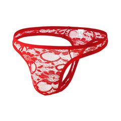 Men's Sexy Lace Transparent Thong