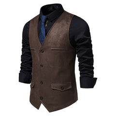 2023 V-neck Suede Single-breasted Casual Vest
