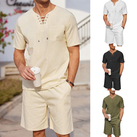 2024 Men's Short Sleeve Casual Fashion Suit
