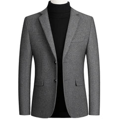 2024 Men's Woolen Thickened Solid Color Blazer
