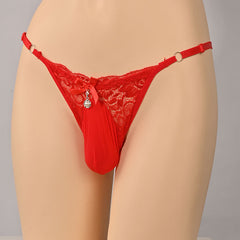 Men's Low Rise Lace Sexy Silky Thong