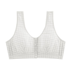 Light color plaid jacquard front button bra