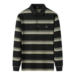 Men's Business Casual Striped POLO Shirt
