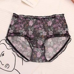 Breathable Mesh Lace Plus Size Briefs
