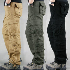Men's Strong and Durable Loose Straight Leg Multi-pocket Outdoor Casual Pants