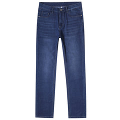 Men's High Waist Elastic Straight Loose Business Silk Jeans
