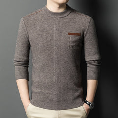 Casual warm loose fit jacquard crew neck sweater