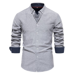 Men's Slim Fit Casual Fashion Versatile Long Sleeve Shirt