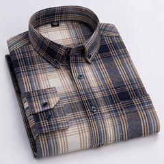 Pure cotton long-sleeved business casual shirt