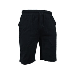 Men's Solid Color Drawstring Breathable Beach Pants Cotton and Linen Sports Casual Shorts