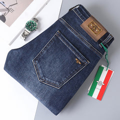 Men's Elastic High-end Business Casual Jeans
