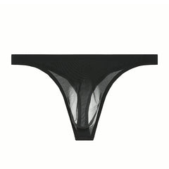 Men's Ultra-thin Mesh Ice Silk Seamless Breathable Quick-drying Sexy Sports Thong