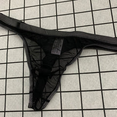 Men's Transparent Sexy Breathable Mesh Ice Silk Low Waist Thong