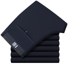 Men's Business Casual High-waist Stretch Straight-leg Versatile Trousers