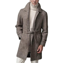 2024 Winter New Men's Wool Plaid Cotton Coat