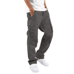 Men's Drawstring Multi-pocket Casual Trousers