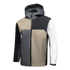 New Style Patchwork Contrast Color Hooded Jacket