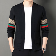 Men's Stylish Striped Business Cardigan