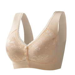 Front button no wire bra