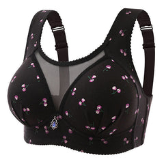 Plus size thin non-wire printed bra