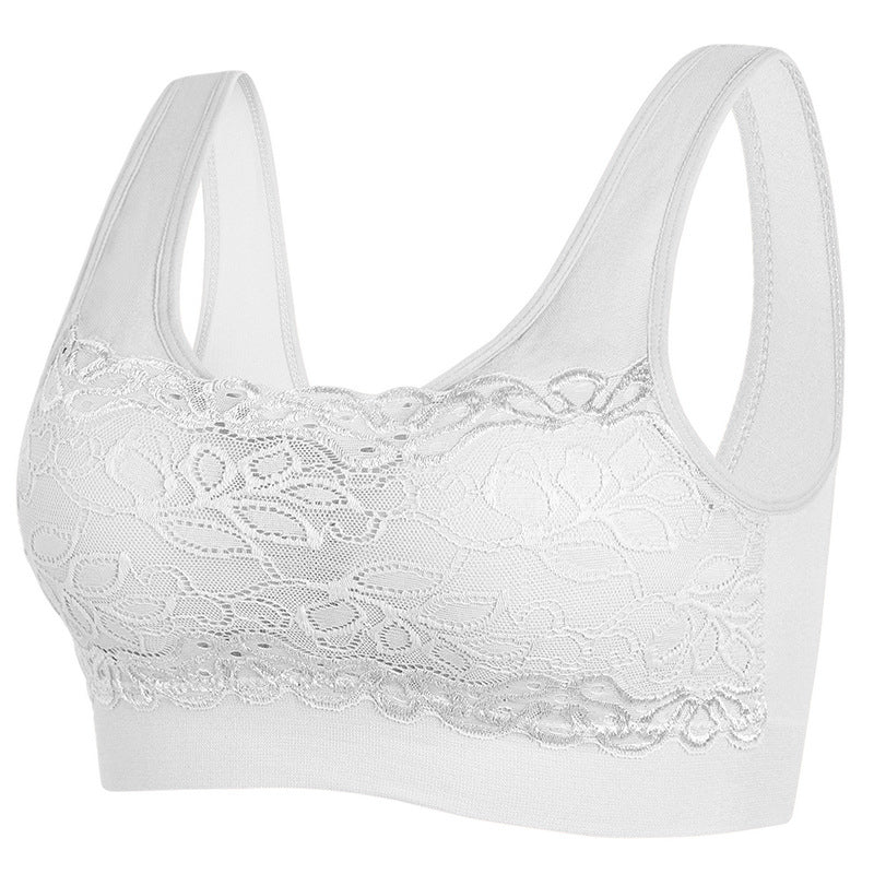 Unwired Push Up Lace Plus Size Sleep Bra Sports Bra
