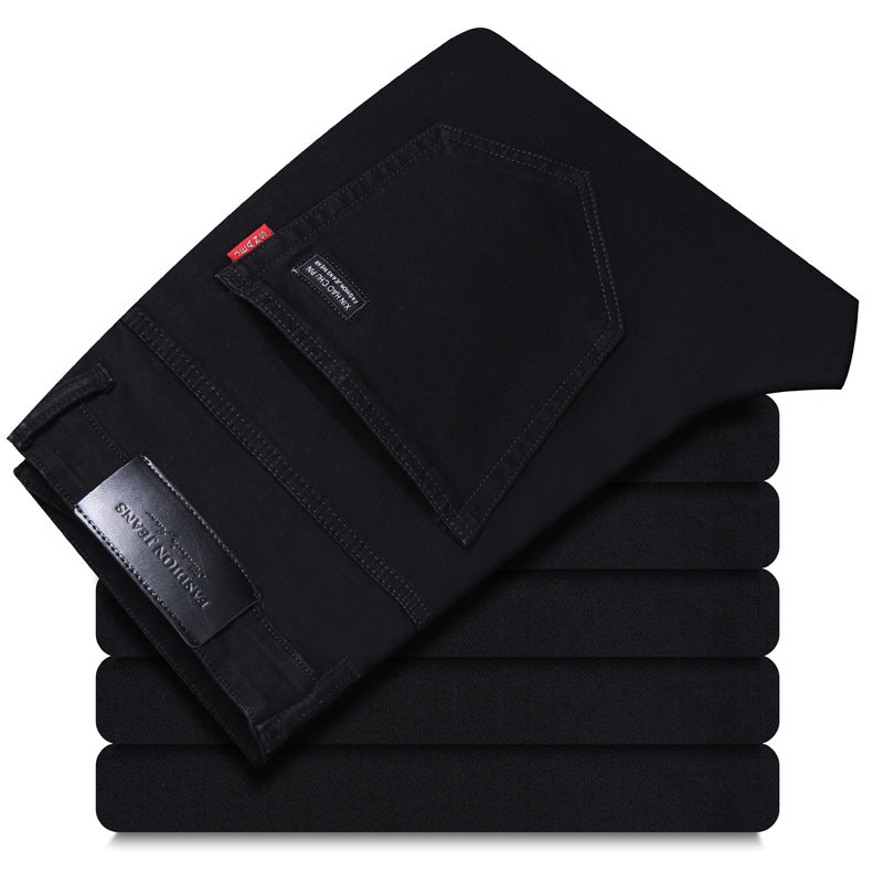 New Men's Slim Fit Black Trendy All-match Casual Jeans