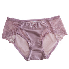 French Sexy Lace Comfortable Soft Satin Briefs