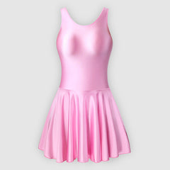 One-piece tight silky shiny gymnastics skirt