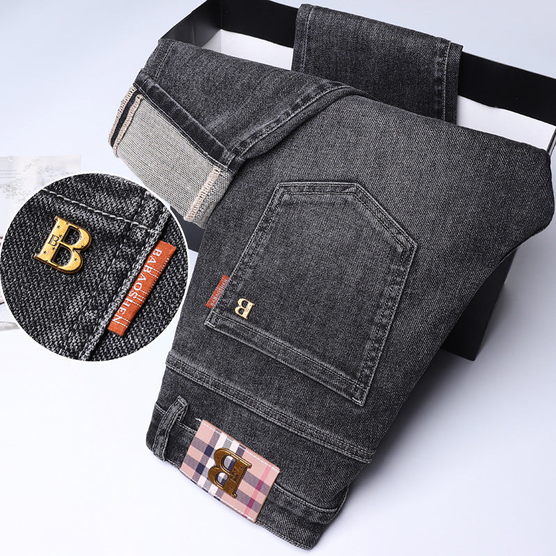 Men's High-end Embroidered Stretch Slim Jeans