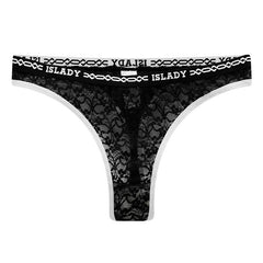 Lace Contrast Color Sexy High Elastic Belt Sports Fitness Thong