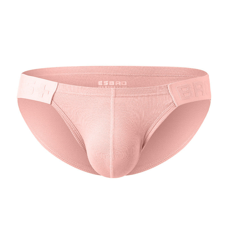 Men's Low Waist Ribbed Sweat-absorbent Comfortable Sexy Briefs