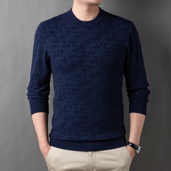 New men's round neck solid color sweater
