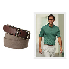 Men's Business Casual Fashion All-match Golf Braided Elastic Elastic Non-hole Belt