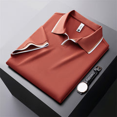 Men's New Color Block Business Casual Polo Shirt