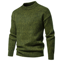 Men's Solid Color Simple Round Neck Casual Bottoming Sweater