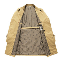 Men's Simple Double Breasted Belt Quality Trench Coat