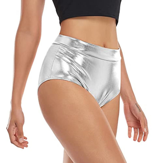 Metallic High Waist Hip Lift Shiny Sexy Shorts