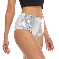 Metallic High Waist Hip Lift Shiny Sexy Shorts