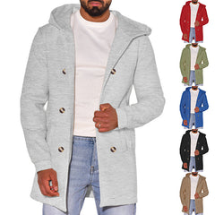 2023 Men's Double-breasted Casual Woolen Windbreaker Jacket