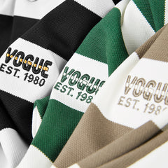 High-end ice silk striped polo shirt